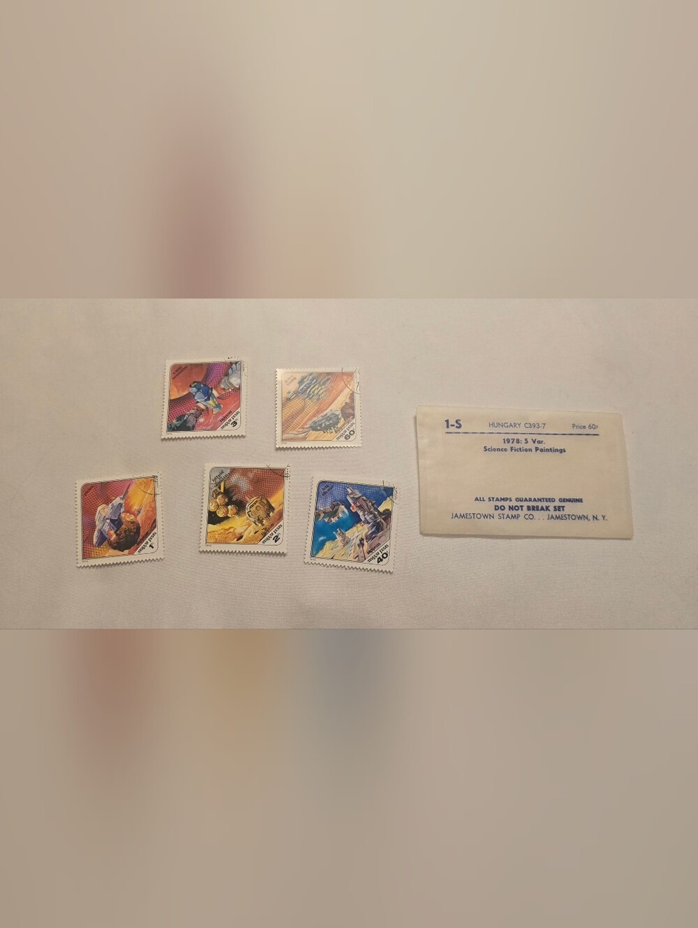 Vintage Stamps 1978 Science Fiction Paintings HUNGARY C393-7 Pál Varga Artwork
